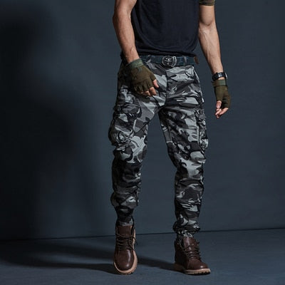 High Quality Khaki Casual Pants Men Military Tactical Joggers Camouflage Cargo Pants Multi-Pocket Fashions Black Army Trousers