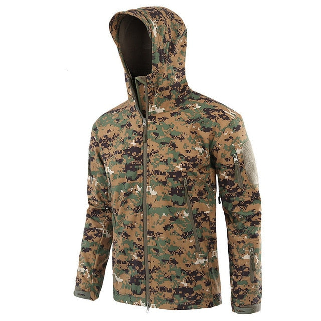 Shark Soft Shell Military Tactical Jacket Men Waterproof Warm Windbreaker US Army Clothing Winter Big Size Men Camouflage Jacket