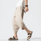 Dropshipping Summer Cotton Harem Pants Men Casual Hip Hop Trousers Cross Bloomers Calf-Length Pants Joggers Streetwear
