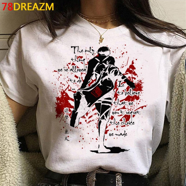 2021 Hot Anime Final Season  Attack on Titan T Shirt Men Kawaii Summer Tops Titans Attack Graphic Tees  Harajuku Tshirt Male