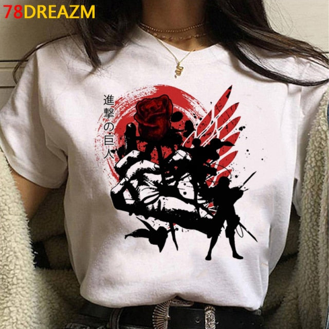 2021 Hot Anime Final Season  Attack on Titan T Shirt Men Kawaii Summer Tops Titans Attack Graphic Tees  Harajuku Tshirt Male