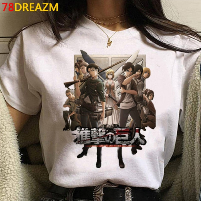 2021 Hot Anime Final Season  Attack on Titan T Shirt Men Kawaii Summer Tops Titans Attack Graphic Tees  Harajuku Tshirt Male