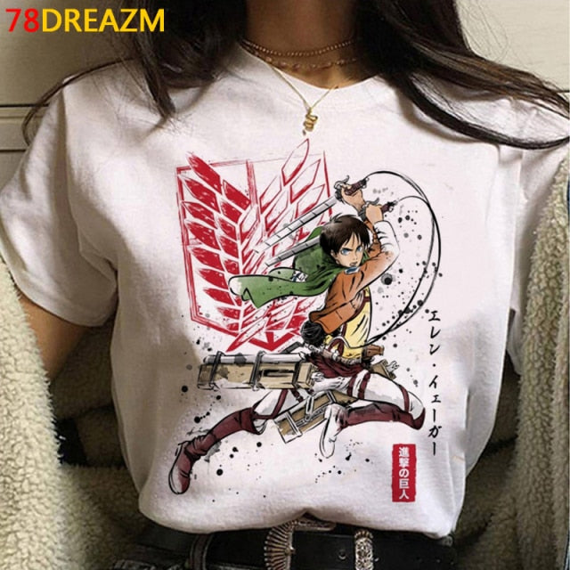 2021 Hot Anime Final Season  Attack on Titan T Shirt Men Kawaii Summer Tops Titans Attack Graphic Tees  Harajuku Tshirt Male