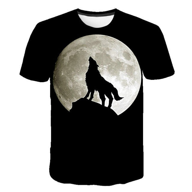 Male Fashion T-shirt Male 2019 Newest 6XL Wolf 3D Print Animal Cool Funny T-Shirt Men Short Sleeve Summer Tops T Shirt Tshirt