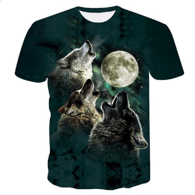 Male Fashion T-shirt Male 2019 Newest 6XL Wolf 3D Print Animal Cool Funny T-Shirt Men Short Sleeve Summer Tops T Shirt Tshirt