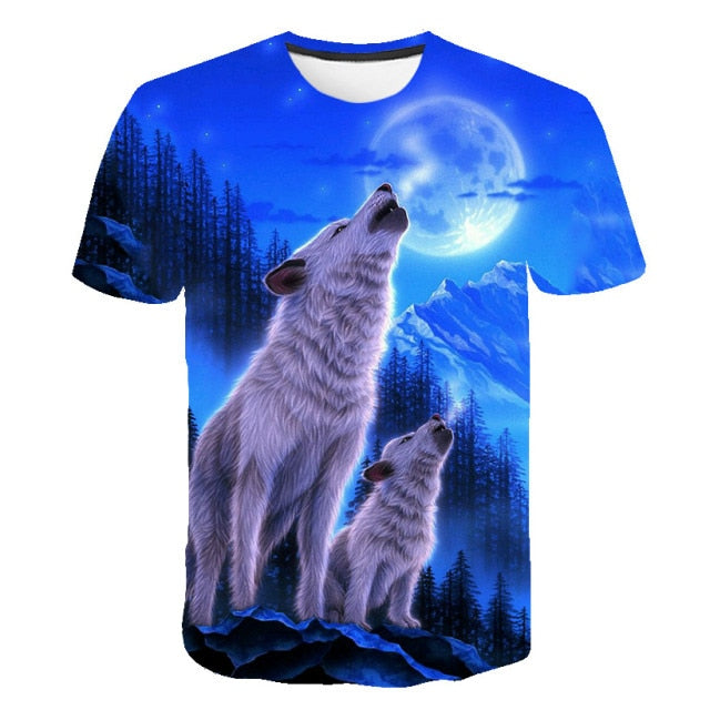 Male Fashion T-shirt Male 2019 Newest 6XL Wolf 3D Print Animal Cool Funny T-Shirt Men Short Sleeve Summer Tops T Shirt Tshirt