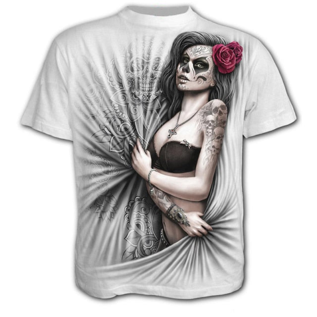 Skull Men's T-Shirts Men's Hip Hop 3D Shirts Horror O-Neck T-shirt Summer Fashion Tops Boys Clothing Large Size Street Clothing