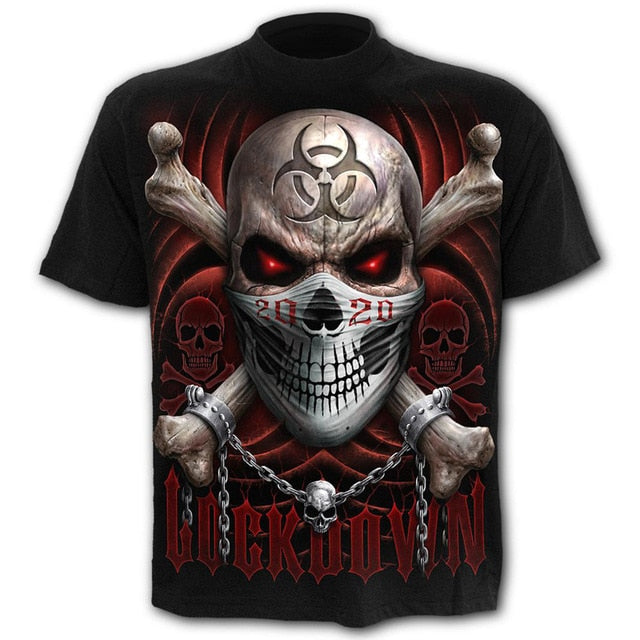 Skull Men's T-Shirts Men's Hip Hop 3D Shirts Horror O-Neck T-shirt Summer Fashion Tops Boys Clothing Large Size Street Clothing