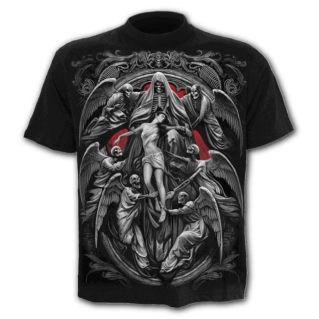 Skull Men's T-Shirts Men's Hip Hop 3D Shirts Horror O-Neck T-shirt Summer Fashion Tops Boys Clothing Large Size Street Clothing