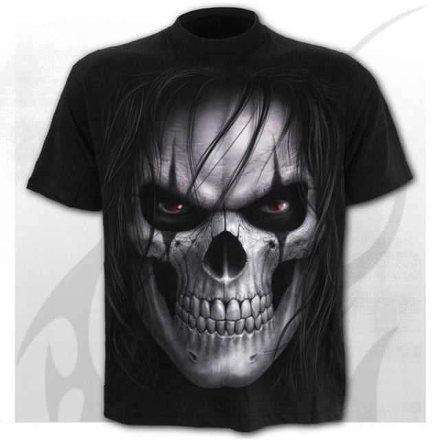 Skull Men's T-Shirts Men's Hip Hop 3D Shirts Horror O-Neck T-shirt Summer Fashion Tops Boys Clothing Large Size Street Clothing