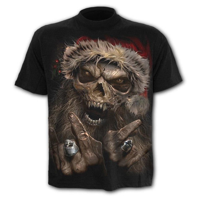 Skull Men's T-Shirts Men's Hip Hop 3D Shirts Horror O-Neck T-shirt Summer Fashion Tops Boys Clothing Large Size Street Clothing