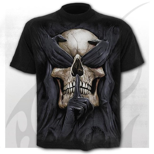 Skull Men's T-Shirts Men's Hip Hop 3D Shirts Horror O-Neck T-shirt Summer Fashion Tops Boys Clothing Large Size Street Clothing