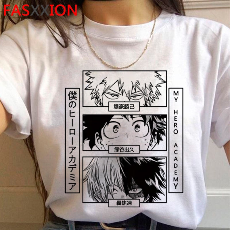 My Hero Academia Bakugou T-shirt Men Cute Anime Boku No Hero Academia T Shirt Cool Todoroki Graphic Tshirt Hip Hop Top Tees Male