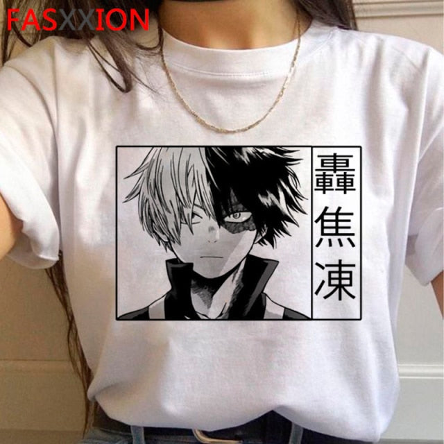 My Hero Academia Bakugou T-shirt Men Cute Anime Boku No Hero Academia T Shirt Cool Todoroki Graphic Tshirt Hip Hop Top Tees Male