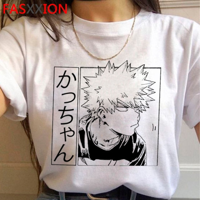 My Hero Academia Bakugou T-shirt Men Cute Anime Boku No Hero Academia T Shirt Cool Todoroki Graphic Tshirt Hip Hop Top Tees Male