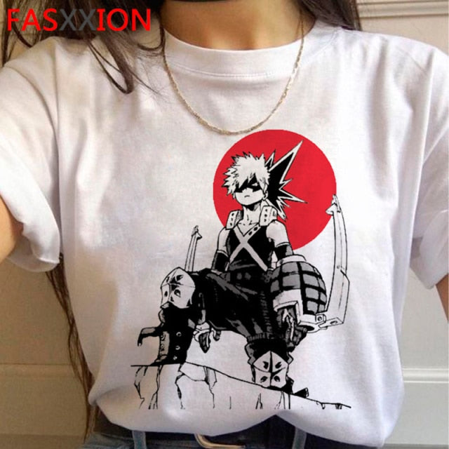 My Hero Academia Bakugou T-shirt Men Cute Anime Boku No Hero Academia T Shirt Cool Todoroki Graphic Tshirt Hip Hop Top Tees Male