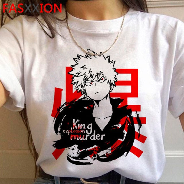 My Hero Academia Bakugou T-shirt Men Cute Anime Boku No Hero Academia T Shirt Cool Todoroki Graphic Tshirt Hip Hop Top Tees Male