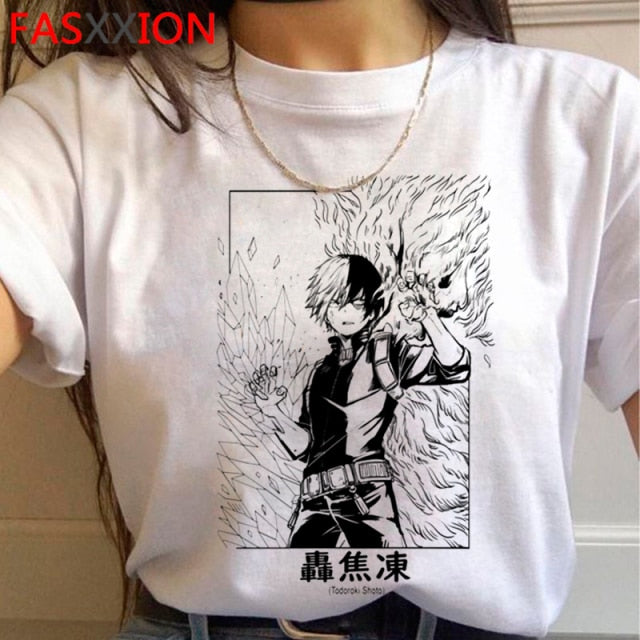 My Hero Academia Bakugou T-shirt Men Cute Anime Boku No Hero Academia T Shirt Cool Todoroki Graphic Tshirt Hip Hop Top Tees Male