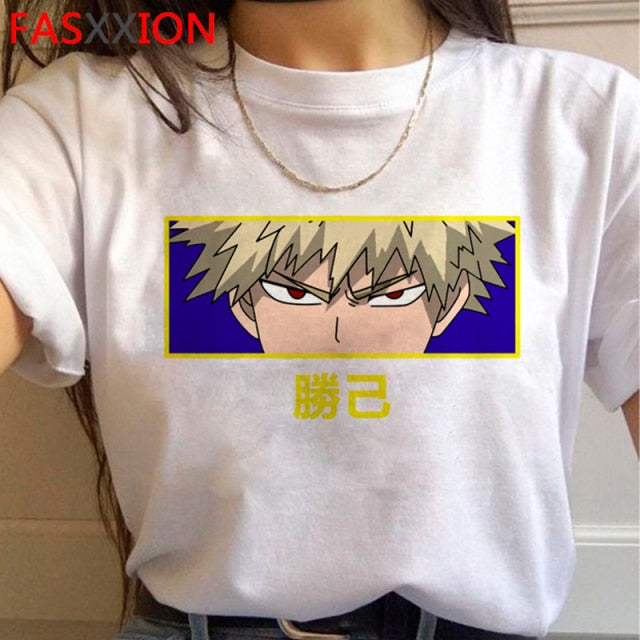 My Hero Academia Bakugou T-shirt Men Cute Anime Boku No Hero Academia T Shirt Cool Todoroki Graphic Tshirt Hip Hop Top Tees Male