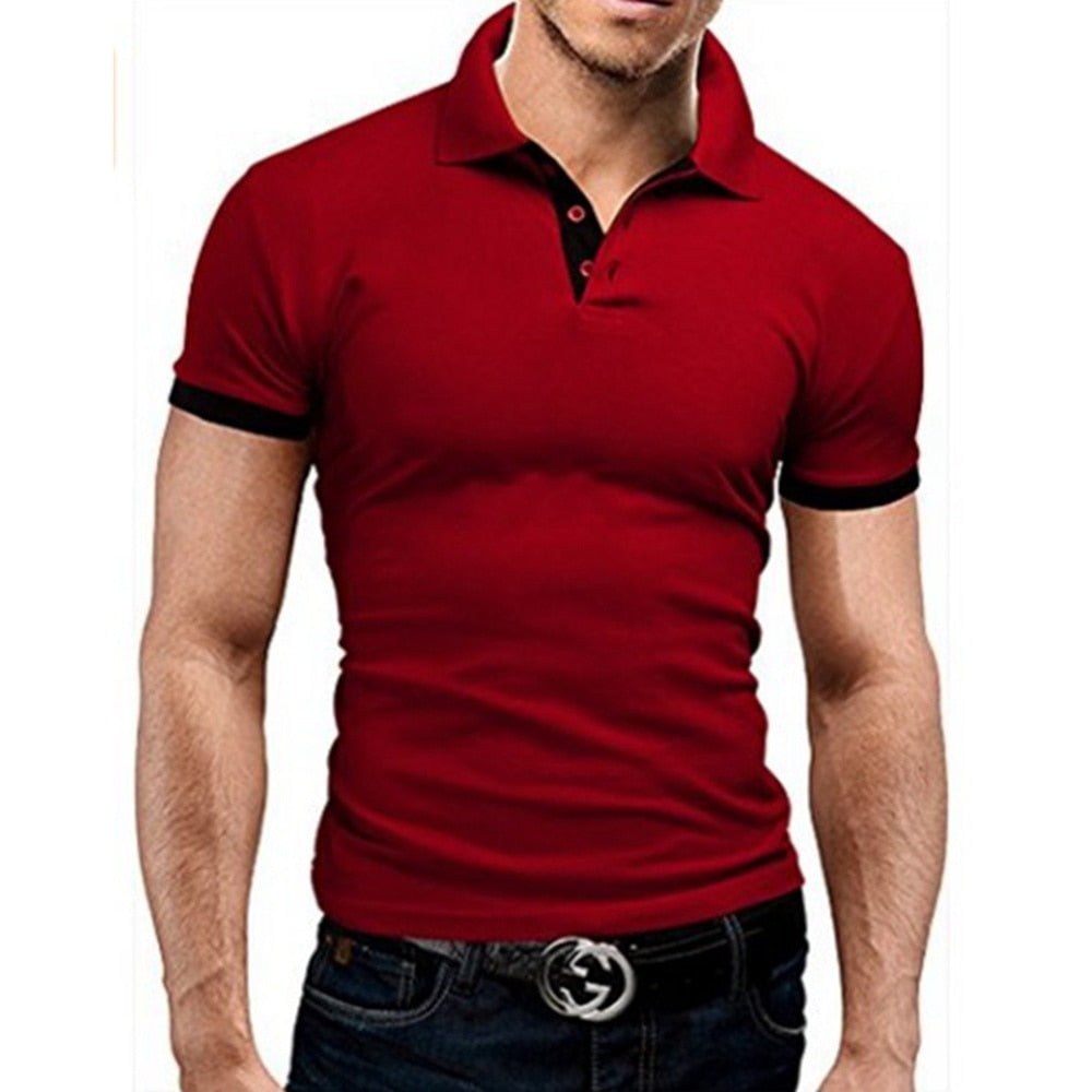 Covrlge Polo Shirt Men Summer Stritching Men's Shorts Sleeve Polo Business Clothes Luxury Men Tee Shirt Brand Polos MTP129