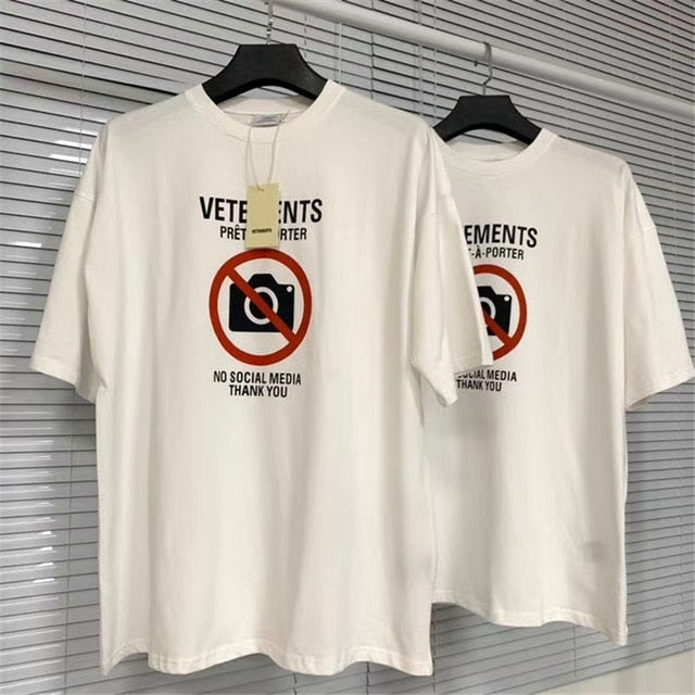 2021ss Heavy Fabric VETEMENTS T-shirt  1:1 High Quality Oversize Top Tees Embroidered Tag T-shirts