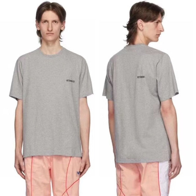 2021ss Heavy Fabric VETEMENTS T-shirt  1:1 High Quality Oversize Top Tees Embroidered Tag T-shirts