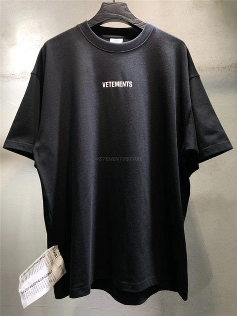 2021ss Heavy Fabric VETEMENTS T-shirt  1:1 High Quality Oversize Top Tees Embroidered Tag T-shirts