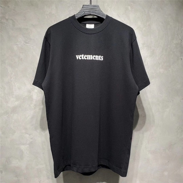 2021ss Heavy Fabric VETEMENTS T-shirt  1:1 High Quality Oversize Top Tees Embroidered Tag T-shirts