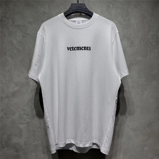 2021ss Heavy Fabric VETEMENTS T-shirt  1:1 High Quality Oversize Top Tees Embroidered Tag T-shirts