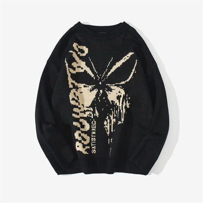 Hip Hop Knitwear Mens Sweaters 2020 Harajuku Fashion Butterfly Male Loose Tops Casual Streetwear Pullover Sweaters