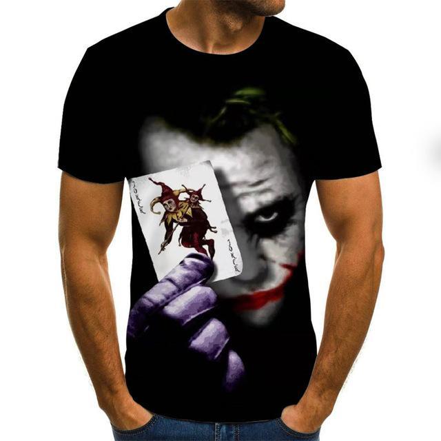 Hot Sale Clown T Shirt Men/Women Joker Face 3D Printed Terror Short Sleeves Fashion Round Neck T-shirts Size XXS-6XL