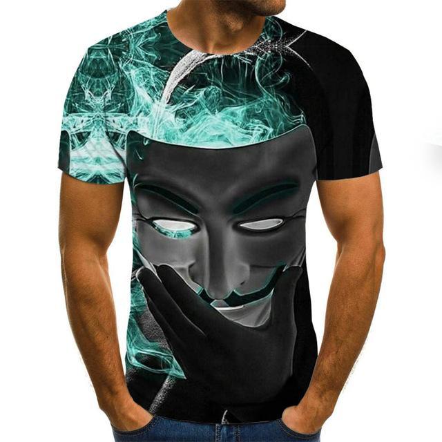 Hot Sale Clown T Shirt Men/Women Joker Face 3D Printed Terror Short Sleeves Fashion Round Neck T-shirts Size XXS-6XL