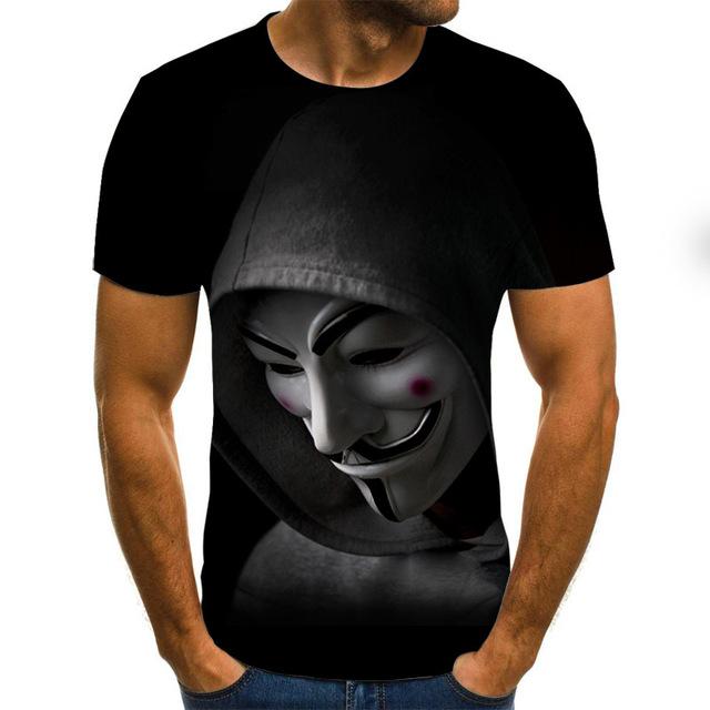 Hot Sale Clown T Shirt Men/Women Joker Face 3D Printed Terror Short Sleeves Fashion Round Neck T-shirts Size XXS-6XL