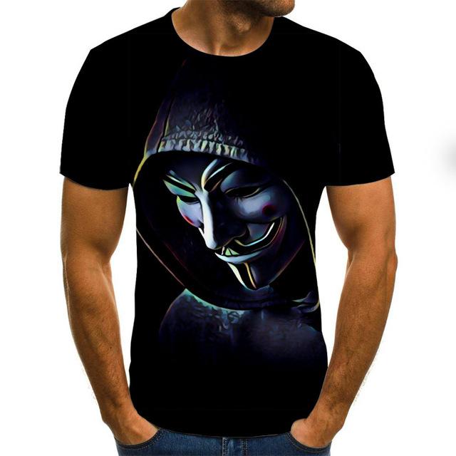 Hot Sale Clown T Shirt Men/Women Joker Face 3D Printed Terror Short Sleeves Fashion Round Neck T-shirts Size XXS-6XL