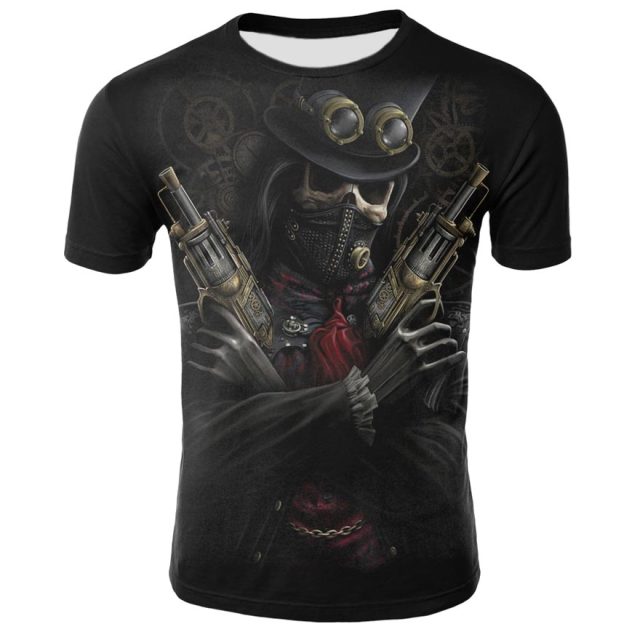 Fashion Summer T-Shirt Men 2021 3D Skull Printing Men's T-Shirt Breathable Streetwear Splicing Printing T Shirt Men Size XXS-6XL