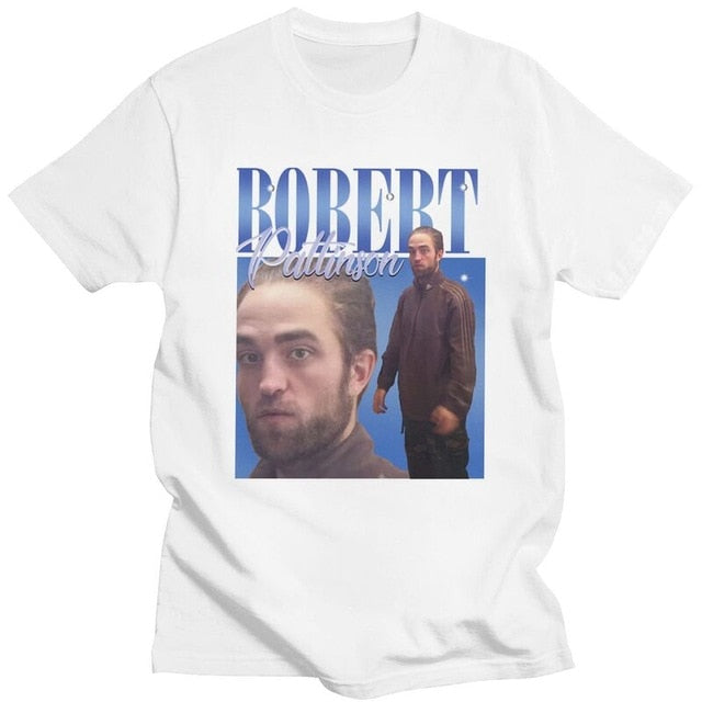 Funny Robert Pattinson Standing Meme T Shirt Men Pre-shrunk Cotton Tee Tops Rob Tshirts Short Sleeved Fashion T-shirt Merch