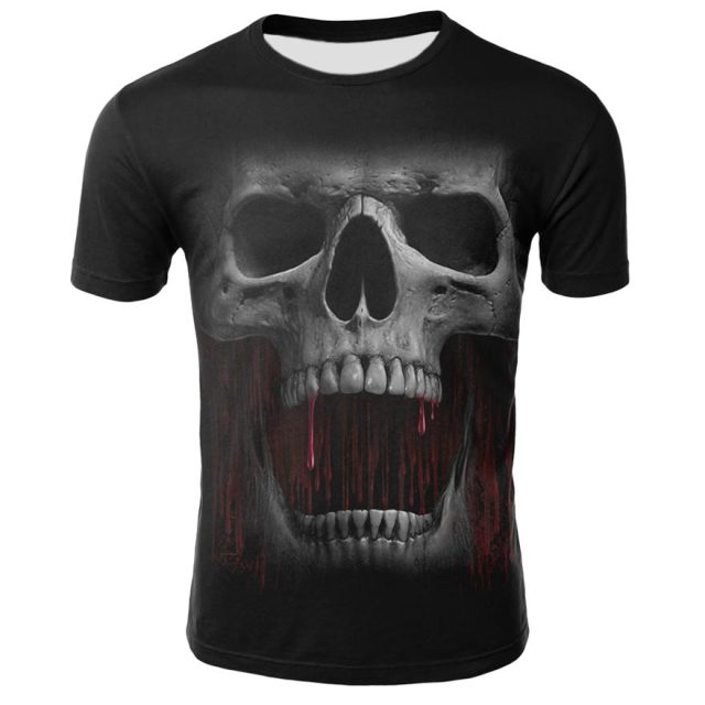 Fashion Summer T-Shirt Men 2021 3D Skull Printing Men's T-Shirt Breathable Streetwear Splicing Printing T Shirt Men Size XXS-6XL