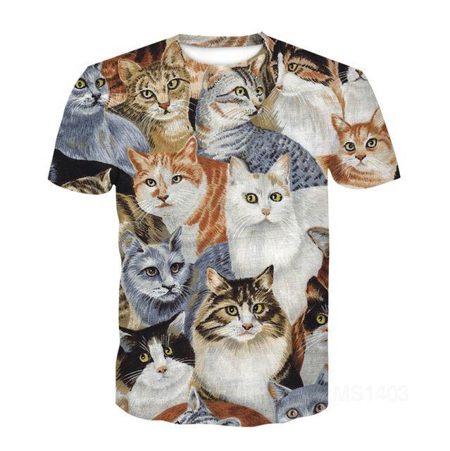 Cat Ragdoll Short Sleeve T -Shirt Half Sleeve 3d Printed T -Shirt Tops Men Women Kids Pet T -Shirt Asian Size 6xl