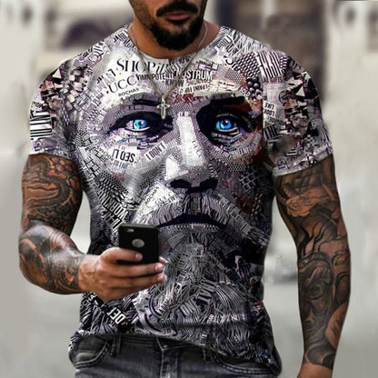 New style hot sale in 2021, 3D men's T-shirt, gentleman style design, short sleeves, summer fashion, handsome man