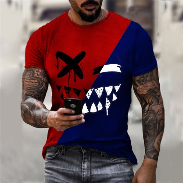 XOXO pattern 3d printed t-shirt fashion men's street casual sports shirt male O-neck oversized t-shirt