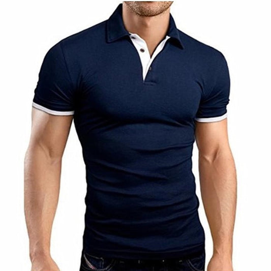 MRMT 2021 Brand New Men's T-shirt Lapel Casual Short-sleeved Stitching Men T-shirt for Male Solid Color Pullover Top Man T shirt