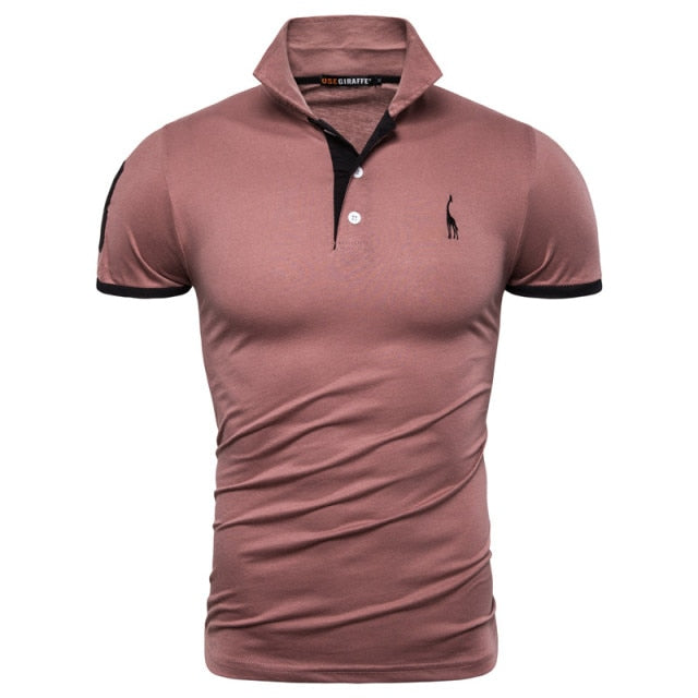 Dropshipping 13 Colors Brand Quality Cotton Polos Men Embroidery Polo Giraffe Shirt Men Casual Patchwork Male Tops Clothing Men