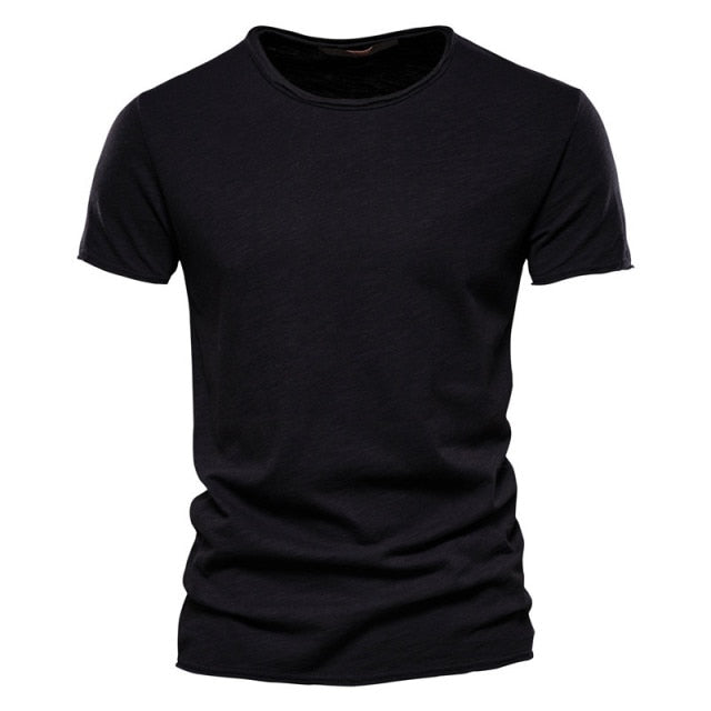 Brand Quality 100% Cotton Men T-shirt V-neck Fashion Design Slim Fit Soild T-shirts Male Tops Tees Short Sleeve T Shirt For Men