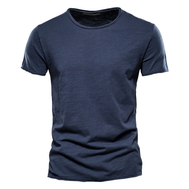 Brand Quality 100% Cotton Men T-shirt V-neck Fashion Design Slim Fit Soild T-shirts Male Tops Tees Short Sleeve T Shirt For Men