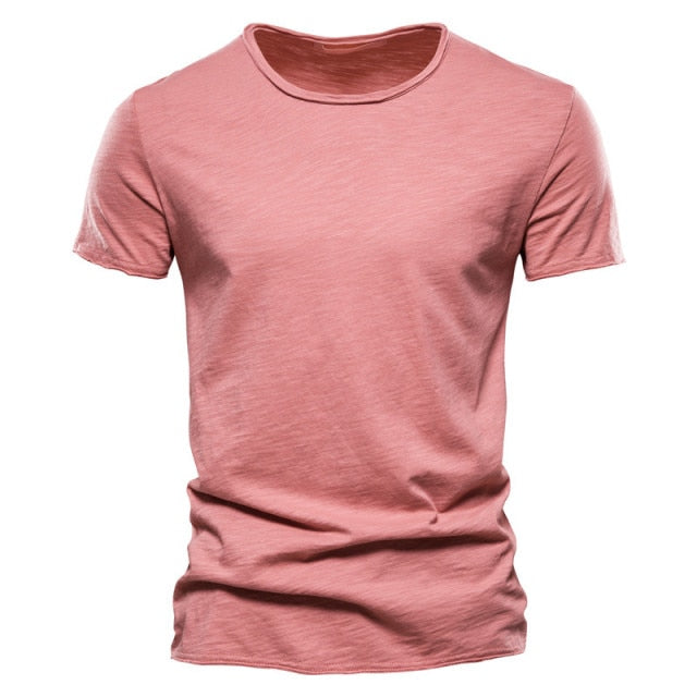 Brand Quality 100% Cotton Men T-shirt V-neck Fashion Design Slim Fit Soild T-shirts Male Tops Tees Short Sleeve T Shirt For Men