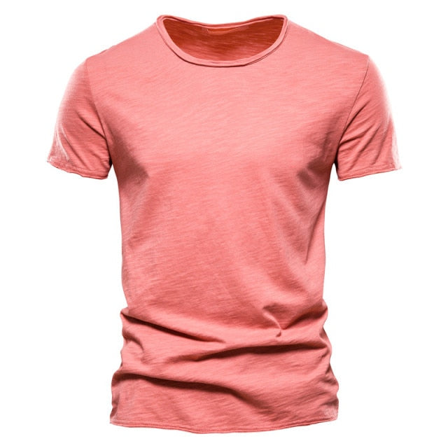 Brand Quality 100% Cotton Men T-shirt V-neck Fashion Design Slim Fit Soild T-shirts Male Tops Tees Short Sleeve T Shirt For Men