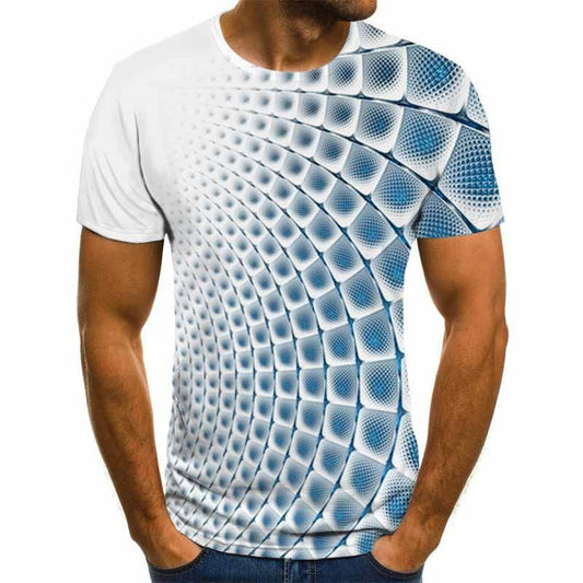 Summer New Three-Dimensional 3D vortex Men T-Shirt Fashion O-Neck Casual Short Sleeve Harajuku Hip Hop  Trend Oversized T-Shirt