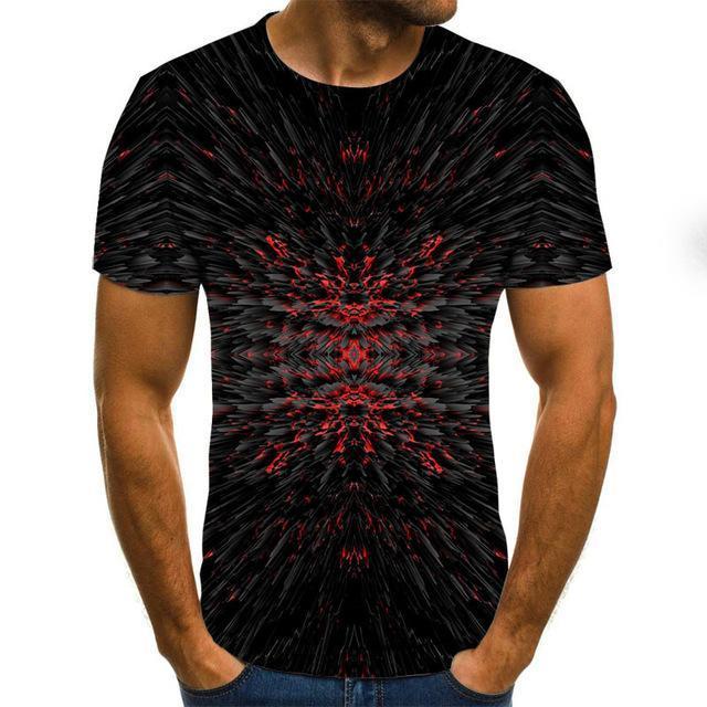 Summer New Three-Dimensional 3D vortex Men T-Shirt Fashion O-Neck Casual Short Sleeve Harajuku Hip Hop  Trend Oversized T-Shirt