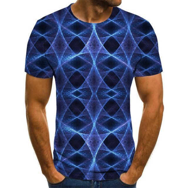 Summer New Three-Dimensional 3D vortex Men T-Shirt Fashion O-Neck Casual Short Sleeve Harajuku Hip Hop  Trend Oversized T-Shirt