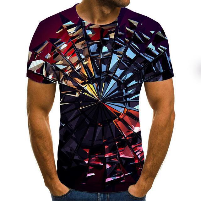 Summer New Three-Dimensional 3D vortex Men T-Shirt Fashion O-Neck Casual Short Sleeve Harajuku Hip Hop  Trend Oversized T-Shirt